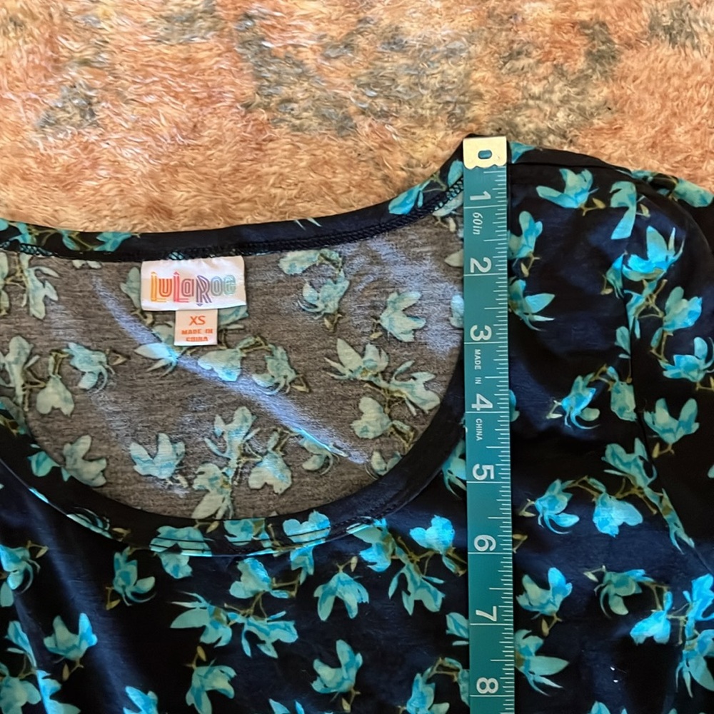 Lularoe Blue Floral Nicole Dress - Picture 5 of 7